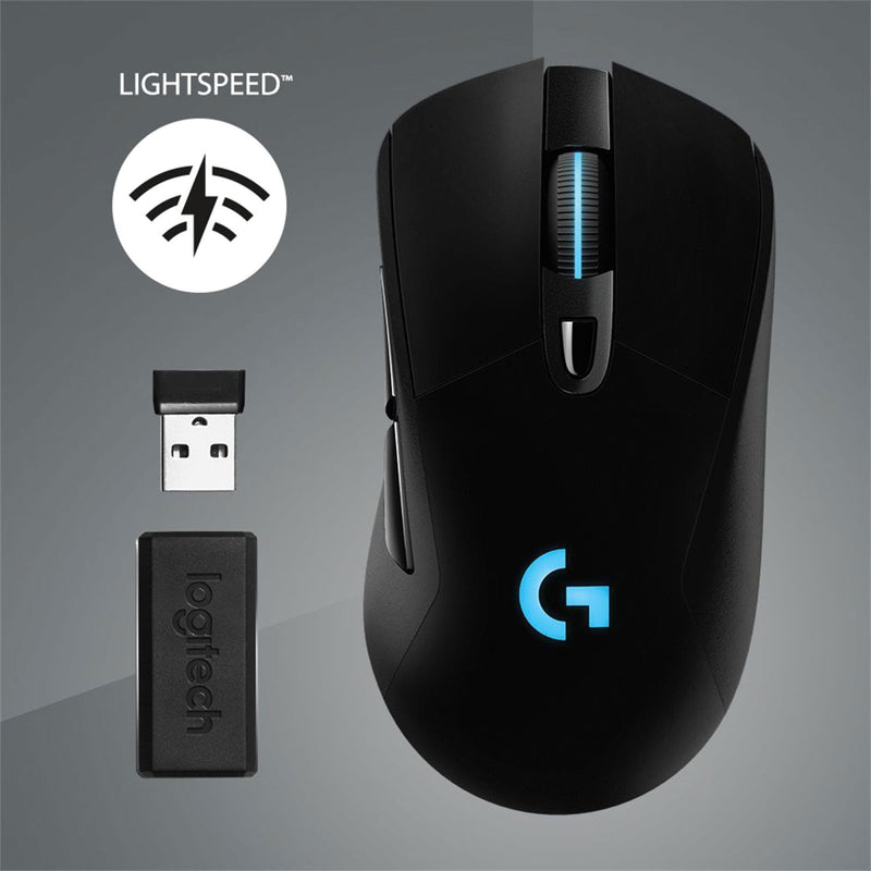 Logitech G703 mouse with LIGHTSPEED wireless receiver and adapter