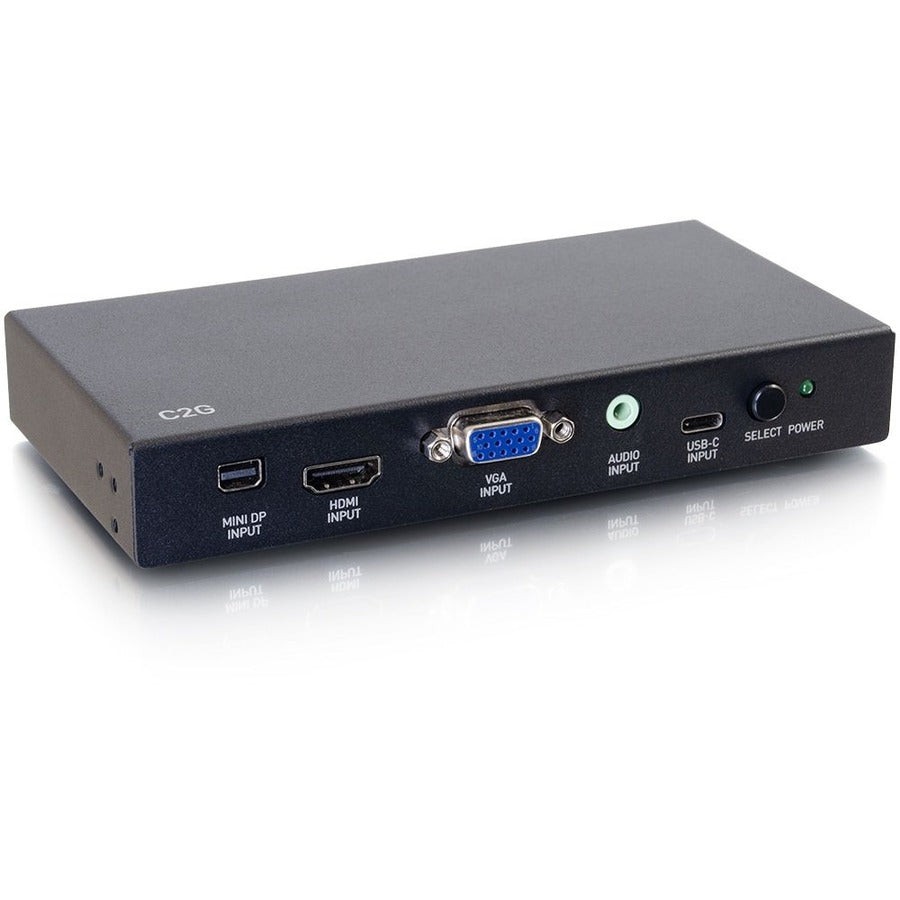 C2G 40850 Mini DisplayPort, USB-C, HDMI, VGA+3.5mm 4K Adapter Switch TAA, 4K HDMI Adapter Switch