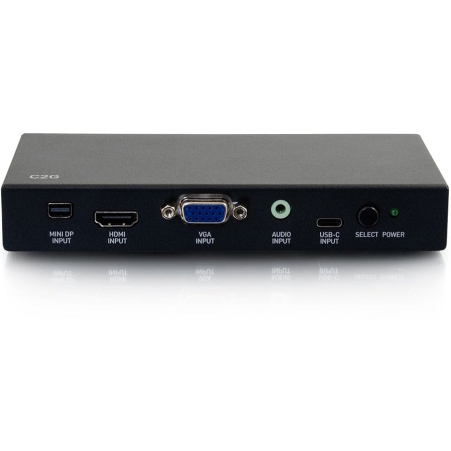 C2G 40850 Mini DisplayPort, USB-C, HDMI, VGA+3.5mm 4K Adapter Switch TAA, 4K HDMI Adapter Switch