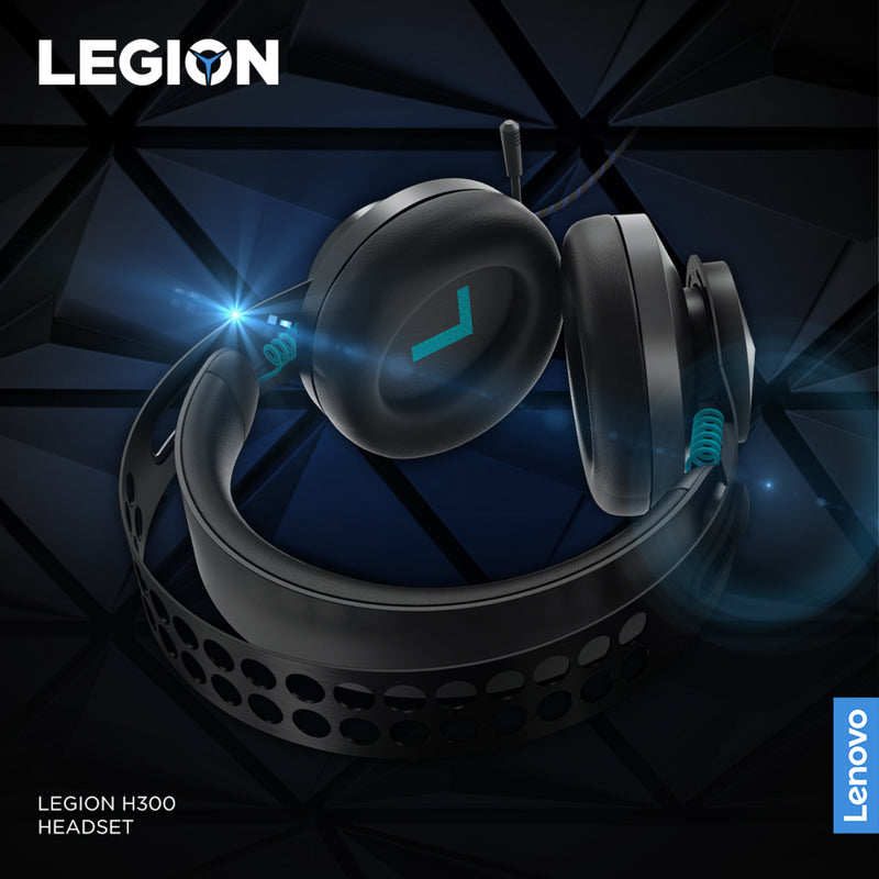 Marketing image of Legion H300 with dramatic lighting