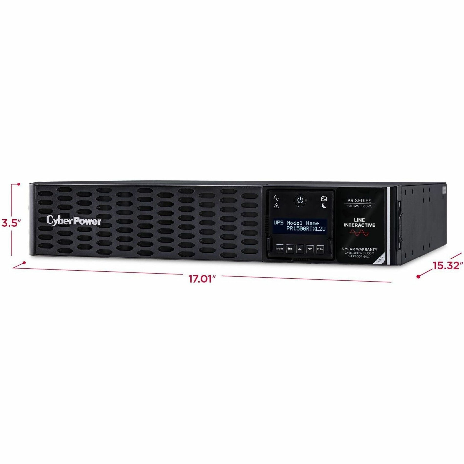 CyberPower Smart App Sinewave PR1500RTXL2UN 1.5KVA Tower/Rack Convertible UPS [Discontinued]