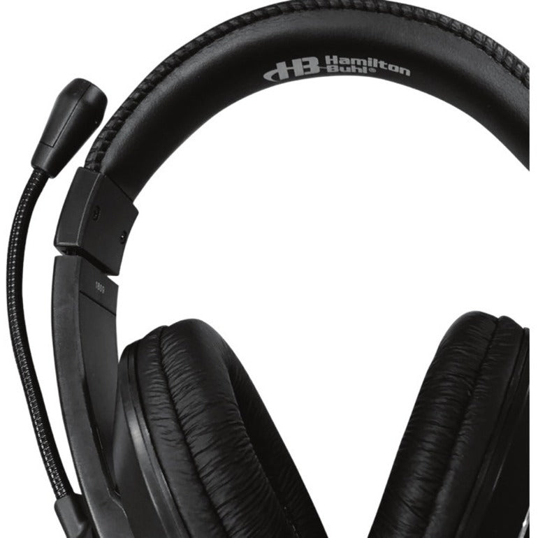 Close-up view of Smart-Trek headset's adjustable headband and ear cup design