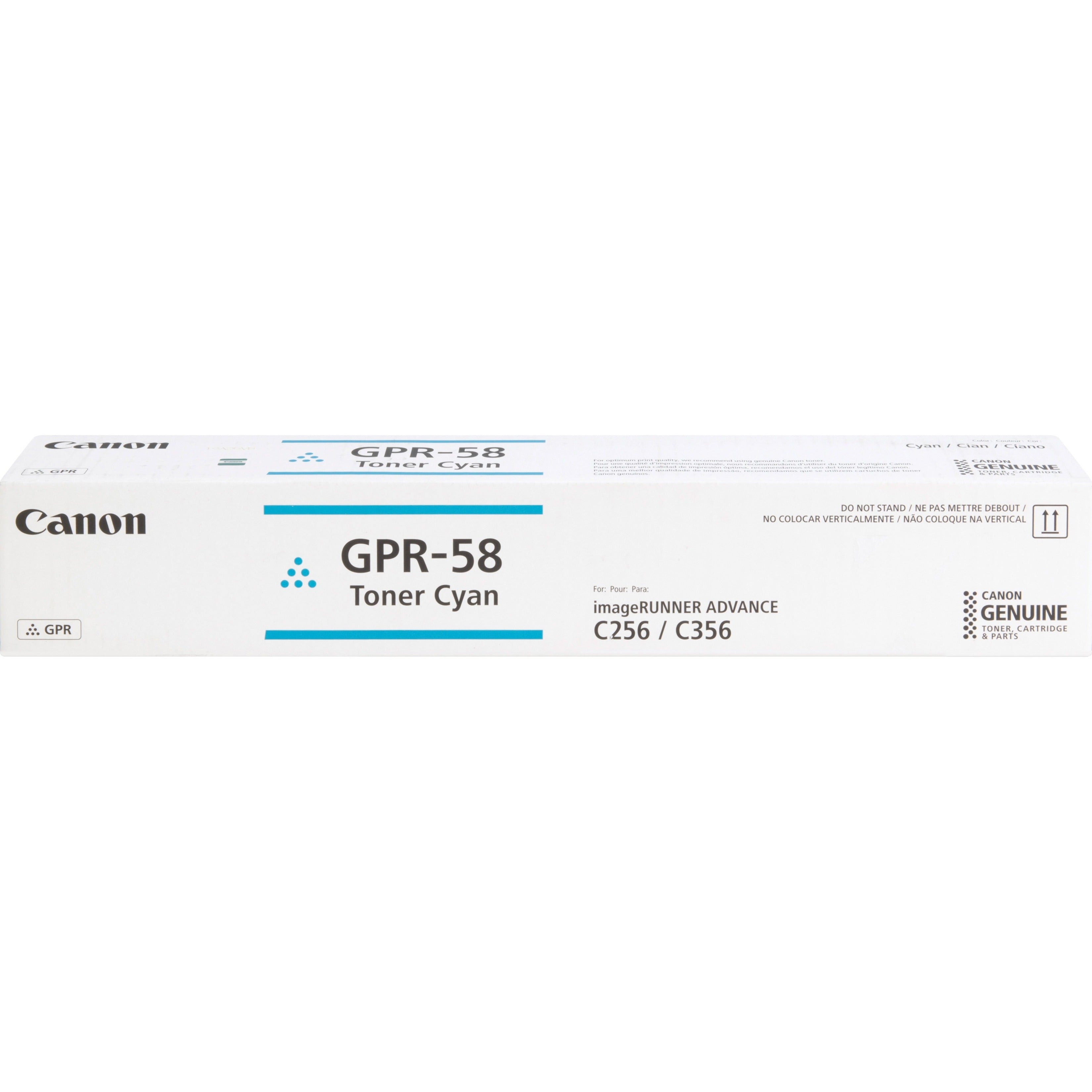 Canon GPR-58 Original Laser Toner Cartridge, Cyan, 18000 Pages Yield, Compatible with imageRunner Advance C356iF C256iF Printers - 2183C003 (1 Year Warranty)