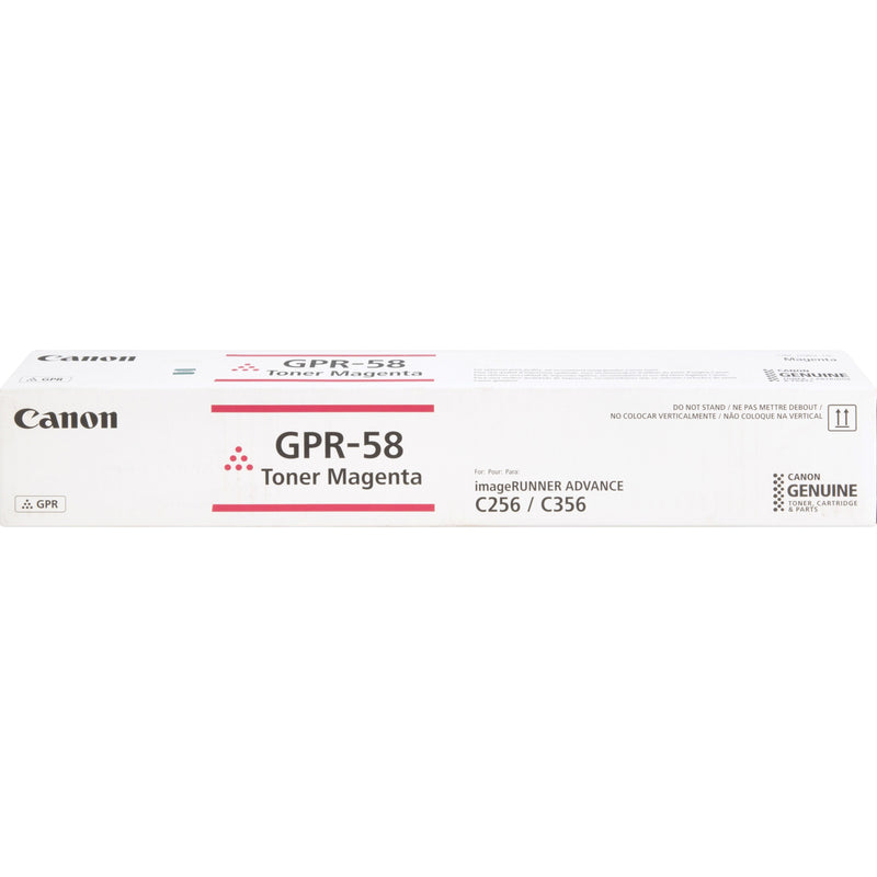 Canon GPR-58 Genuine Magenta Toner Cartridge packaging for imageRUNNER ADVANCE C256/C356 series printers