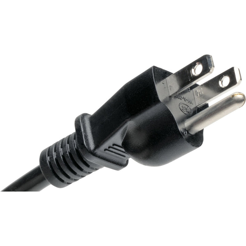 Close-up of Tripp Lite BC600TU UPS NEMA 5-15P power cord plug