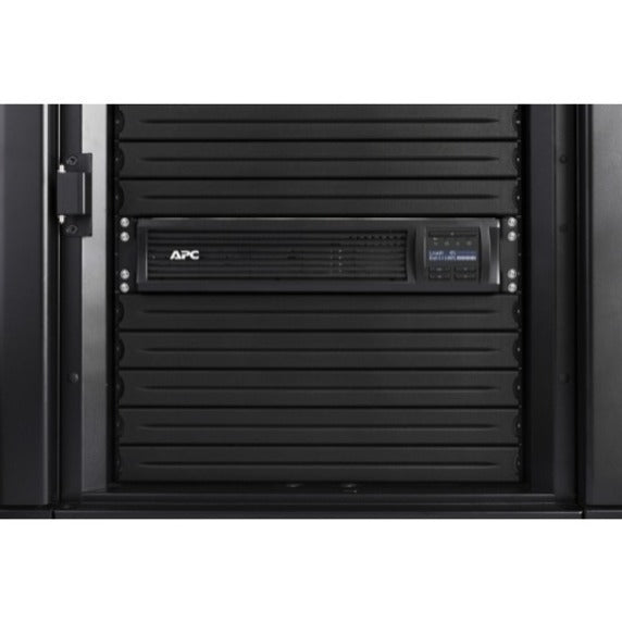 APC Smart-UPS installed in server rack showing integration and display visibility