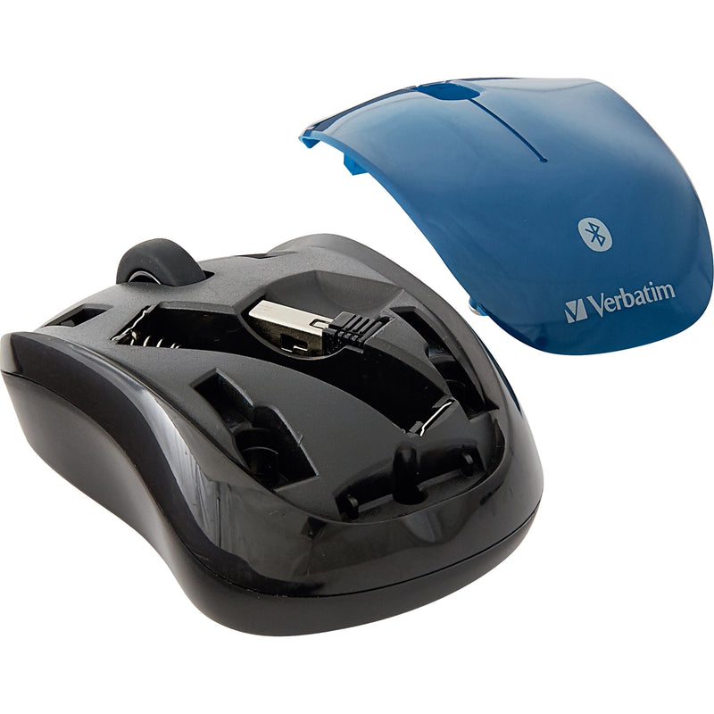 Internal view of Verbatim Bluetooth mouse showing battery compartment