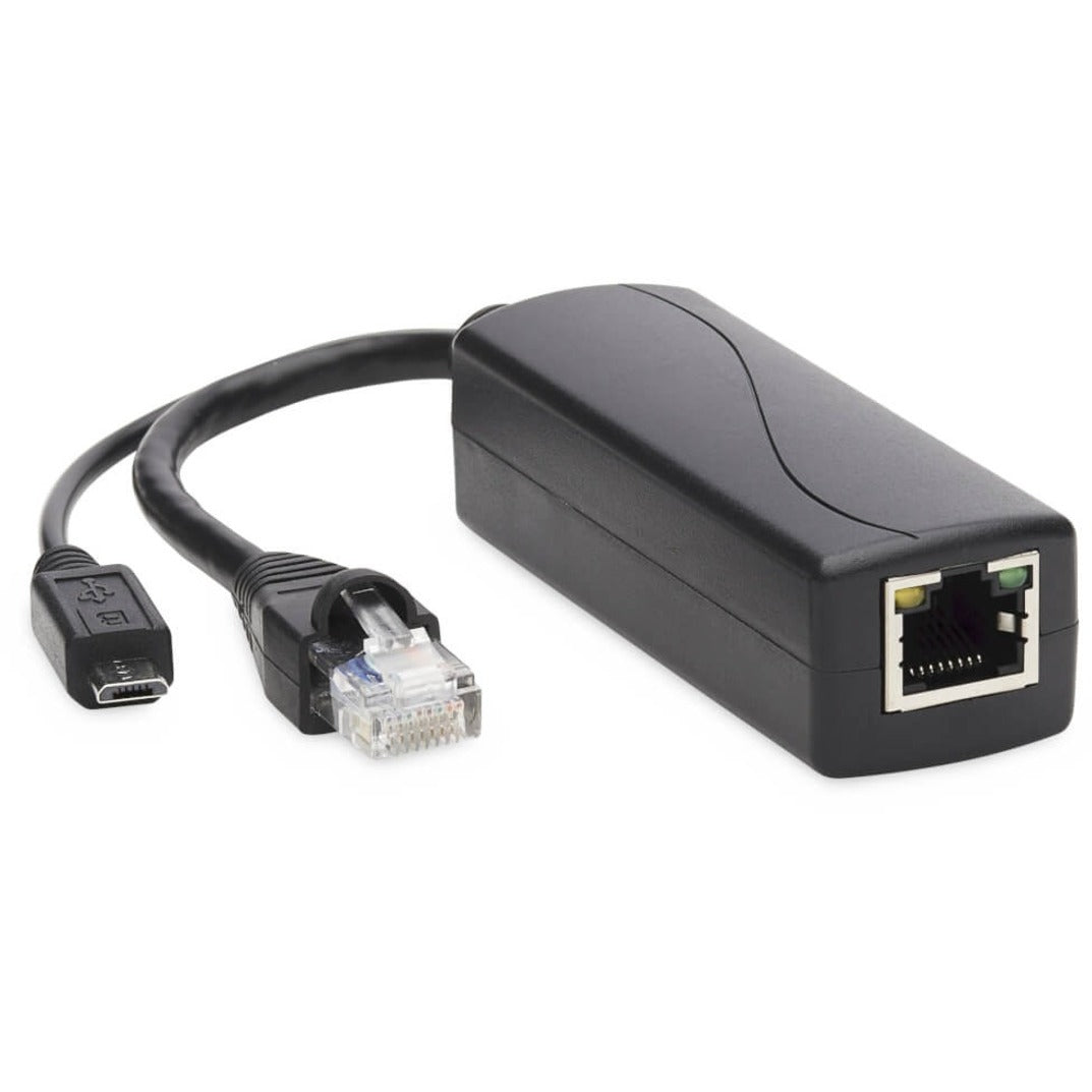 Front view of Tripp Lite PoE splitter with USB Micro-B and RJ45 ports-alternate-image1