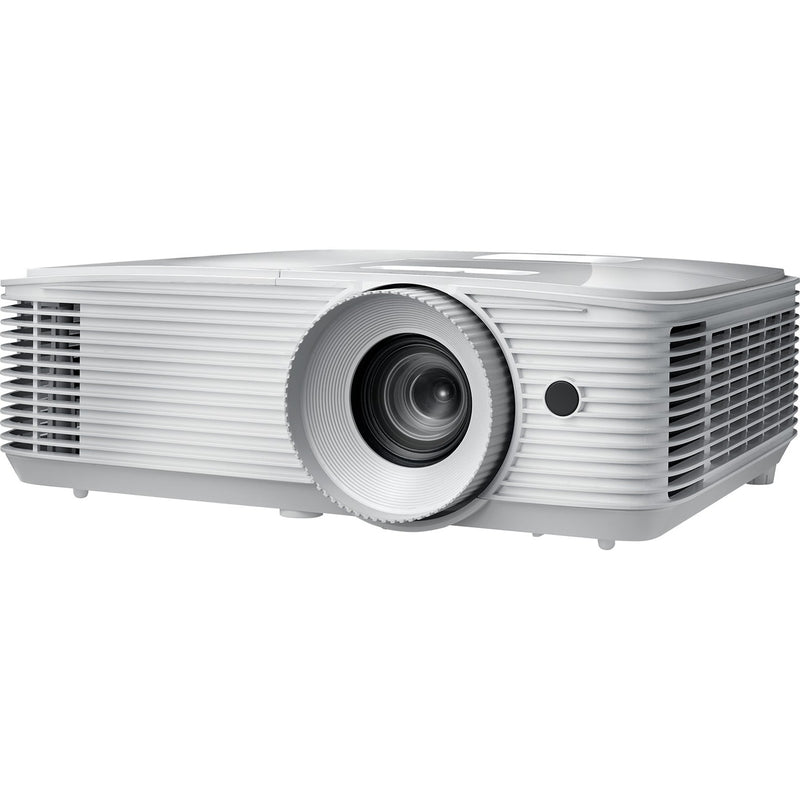 Angular view of Optoma EH412 projector emphasizing mounting flexibility