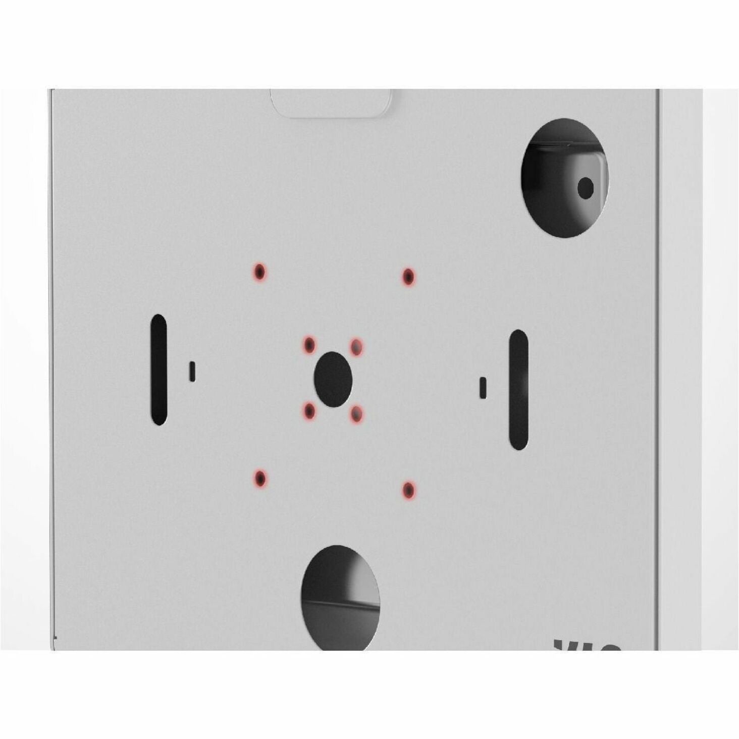 Close-up of white mounting plate showing VESA mounting holes and cable management options-alternate-image3