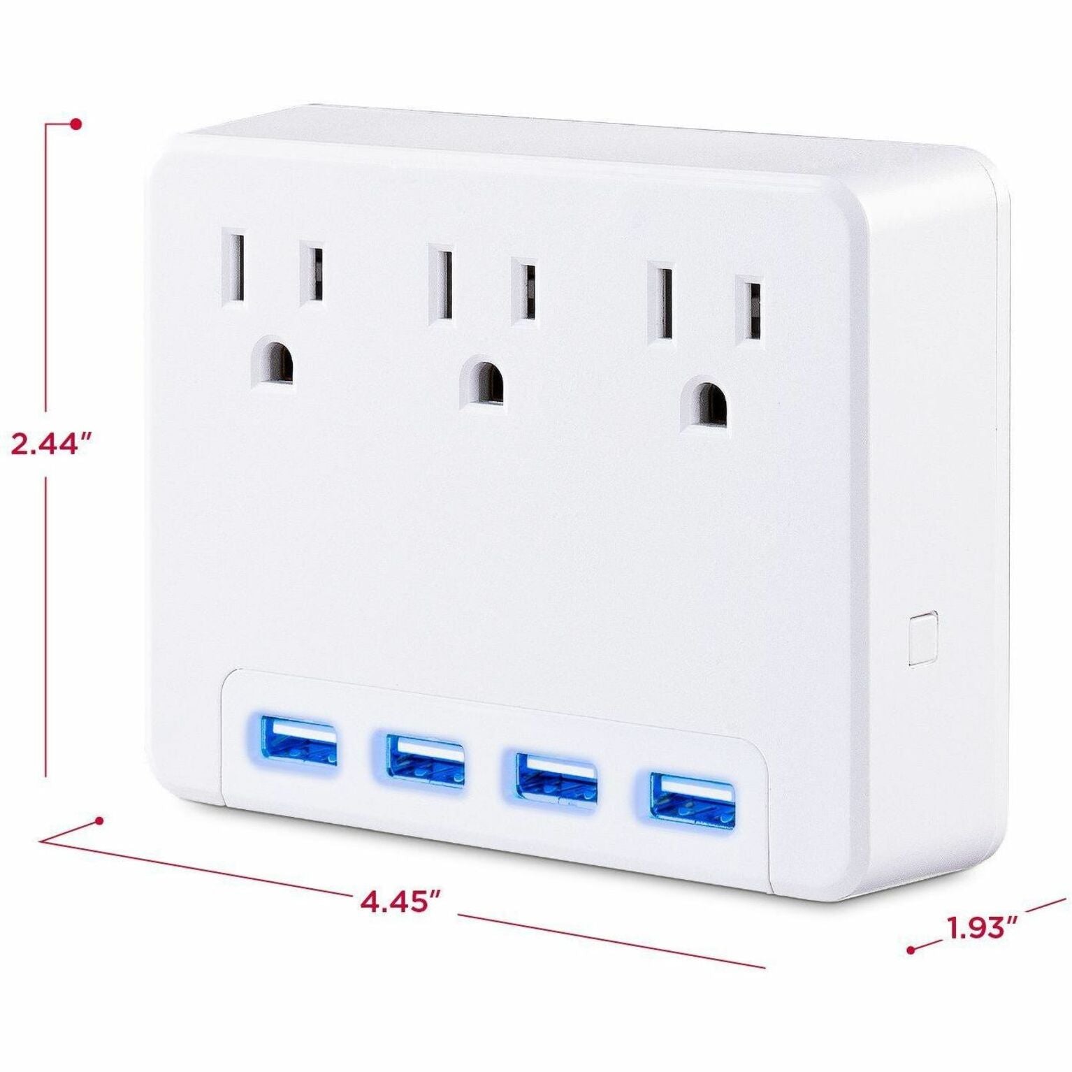 Dimensional diagram of CyberPower surge protector with measurements-alternate-image6