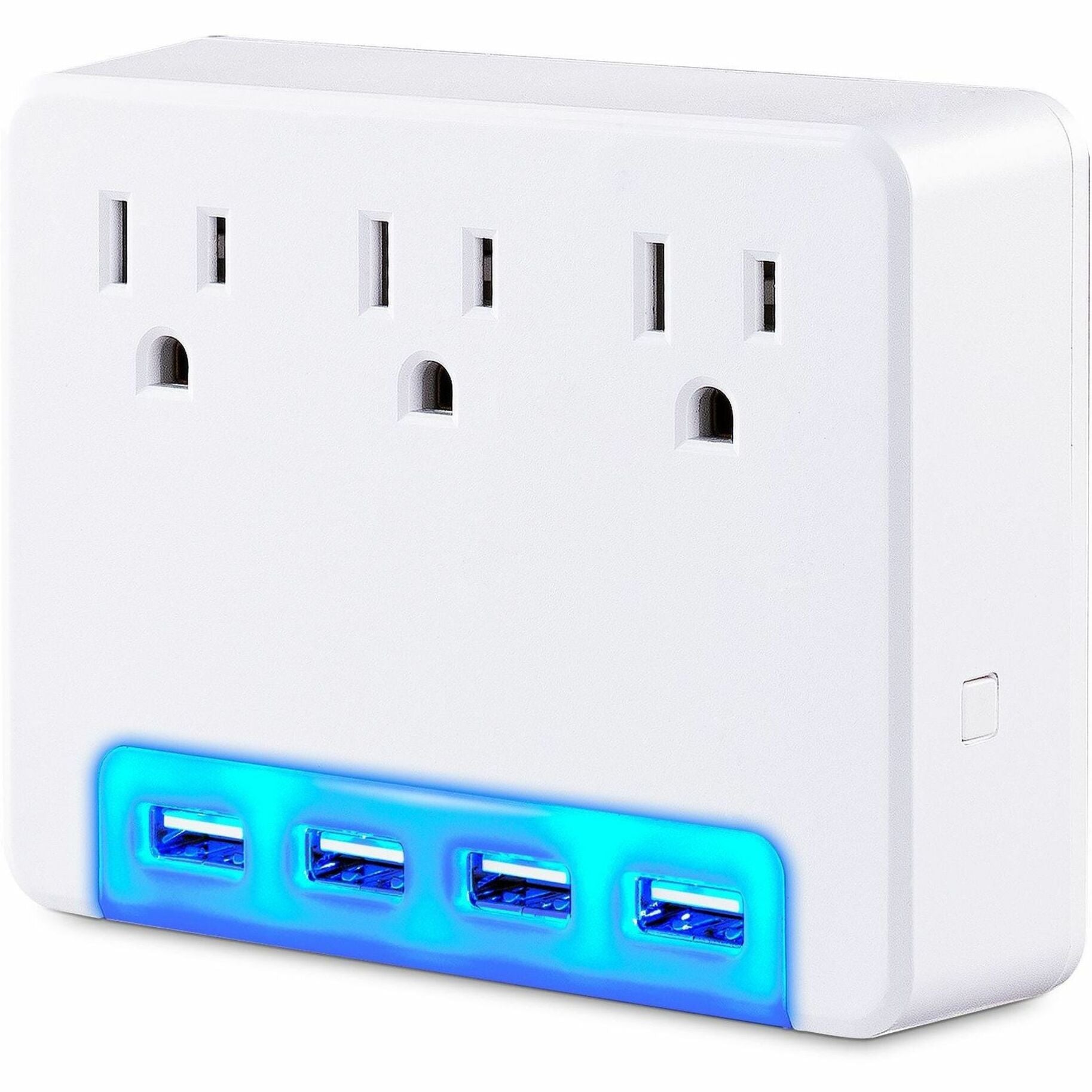 Front view of white surge protector showing outlet and USB port layout-alternate-image7