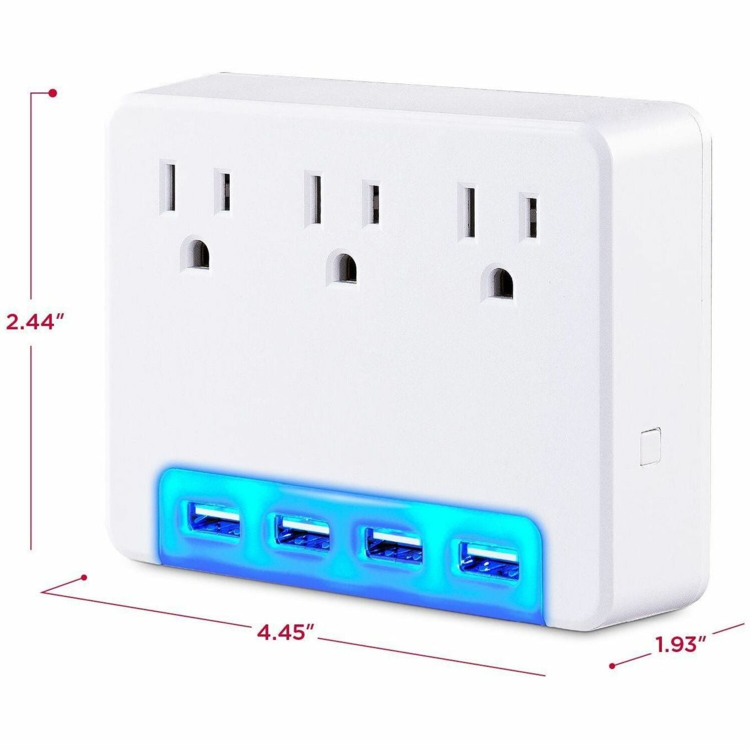 Dimensional diagram of surge protector showing exact measurements-alternate-image6