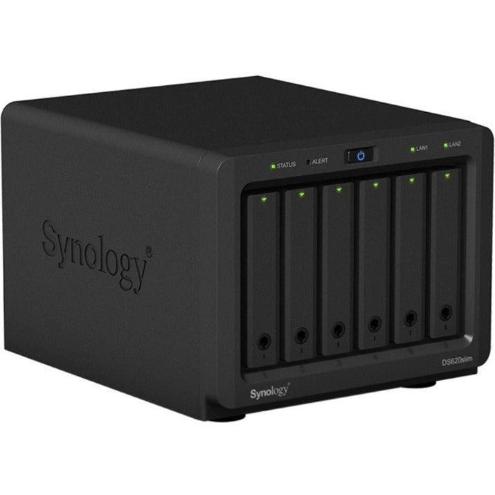 Synology DS620SLIM DiskStation DS620slim SAN/NAS Storage System, Dual-core Processor, 2GB RAM, 30TB Capacity, Gigabit Ethernet