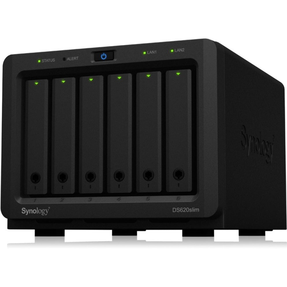 Synology DS620SLIM DiskStation DS620slim SAN/NAS Storage System, Dual-core Processor, 2GB RAM, 30TB Capacity, Gigabit Ethernet