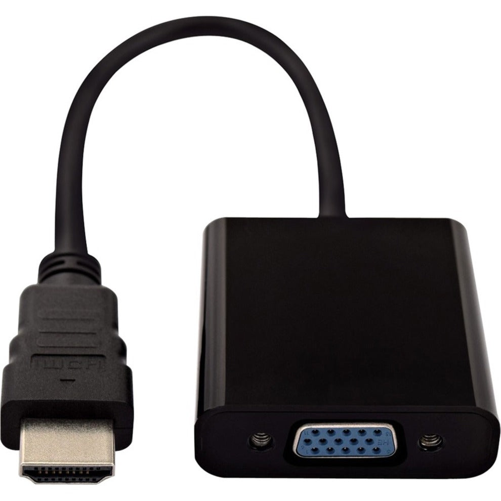 V7 CBLHDAVBLK-1E Black Video Adapter HDMI Male to VGA Female, Plug & Play, 1920 x 1080 Supported Resolution