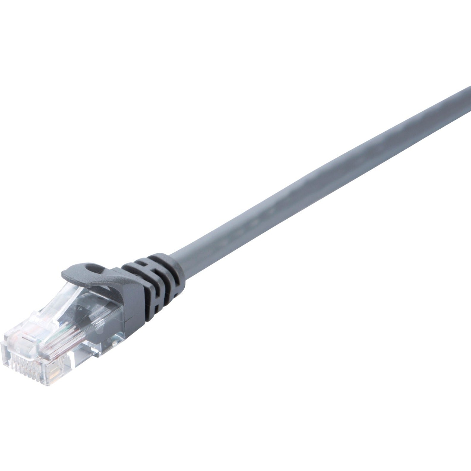 V7 V7CAT6UTP-02M-GRY-1E Grey Cat6 Unshielded (UTP) Cable RJ45 Male to RJ45 Male 2m 6.6ft, Noise Reducing, Crosstalk Protection, Snagless Boot, Strain Relief, Molded