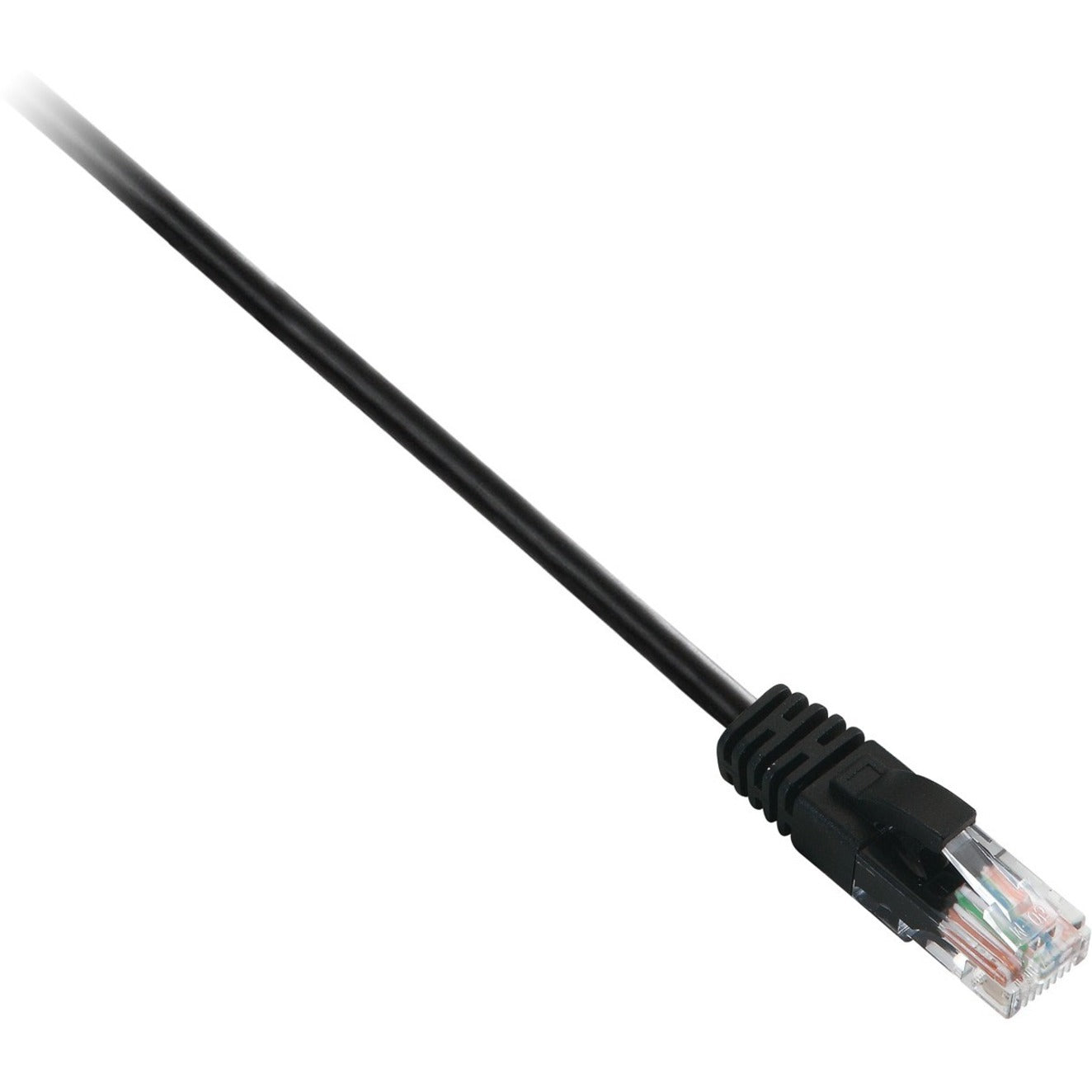 V7 V7CAT6UTP-05M-BLK-1E Black Cat6 Unshielded (UTP) Cable RJ45 Male to RJ45 Male 5m 16.4ft, Strain Relief, Booted, Molded, Noise Reducing, Crosstalk Protection, EMI/RF Protection, Locking Latch, 1 Gbit/s Data Transfer Rate