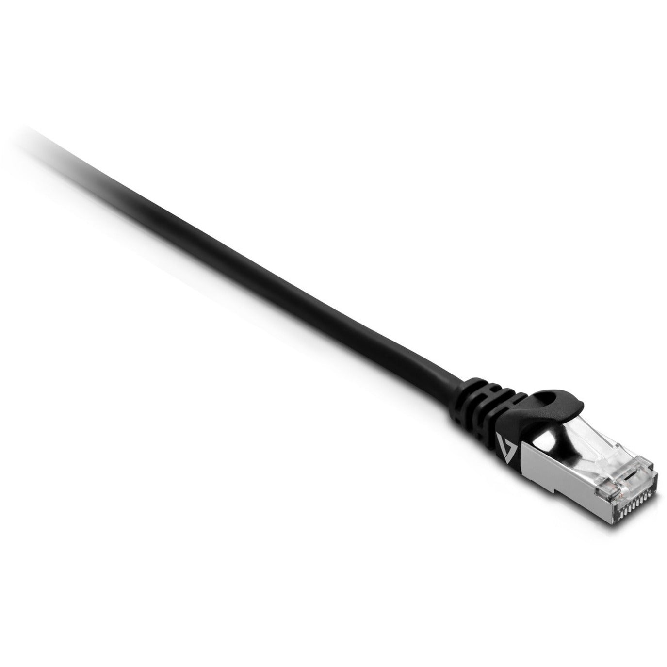 V7 V7CAT7FSTP-2M-BLK-1E Black Cat7 Shielded & Foiled (SFTP) Cable RJ45 Male to RJ45 Male 2m 6.6ft, Halogen Free, 10 Gbit/s [Discontinued]