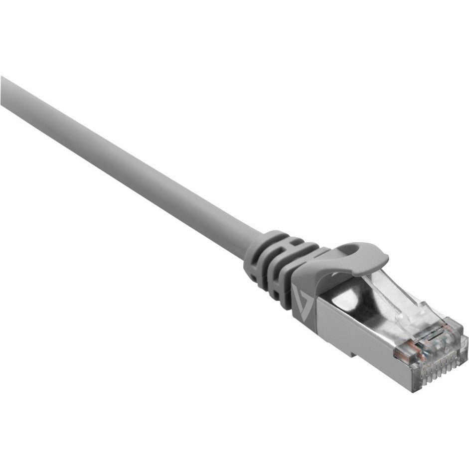 V7 V7CAT7FSTP-3M-GRY-1E Grey Cat7 Shielded & Foiled (SFTP) Cable RJ45 Male to RJ45 Male 3m 10ft, 10 Gbit/s Data Transfer Rate