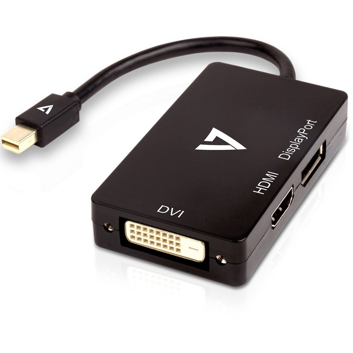 V7 V7MDP-DPDVIHDMI-1E DVI/DisplayPort/HDMI/Mini DisplayPort A/V Cable, EMI/RF Protection, Corrosion Resistant, Strain Relief, Plug & Play