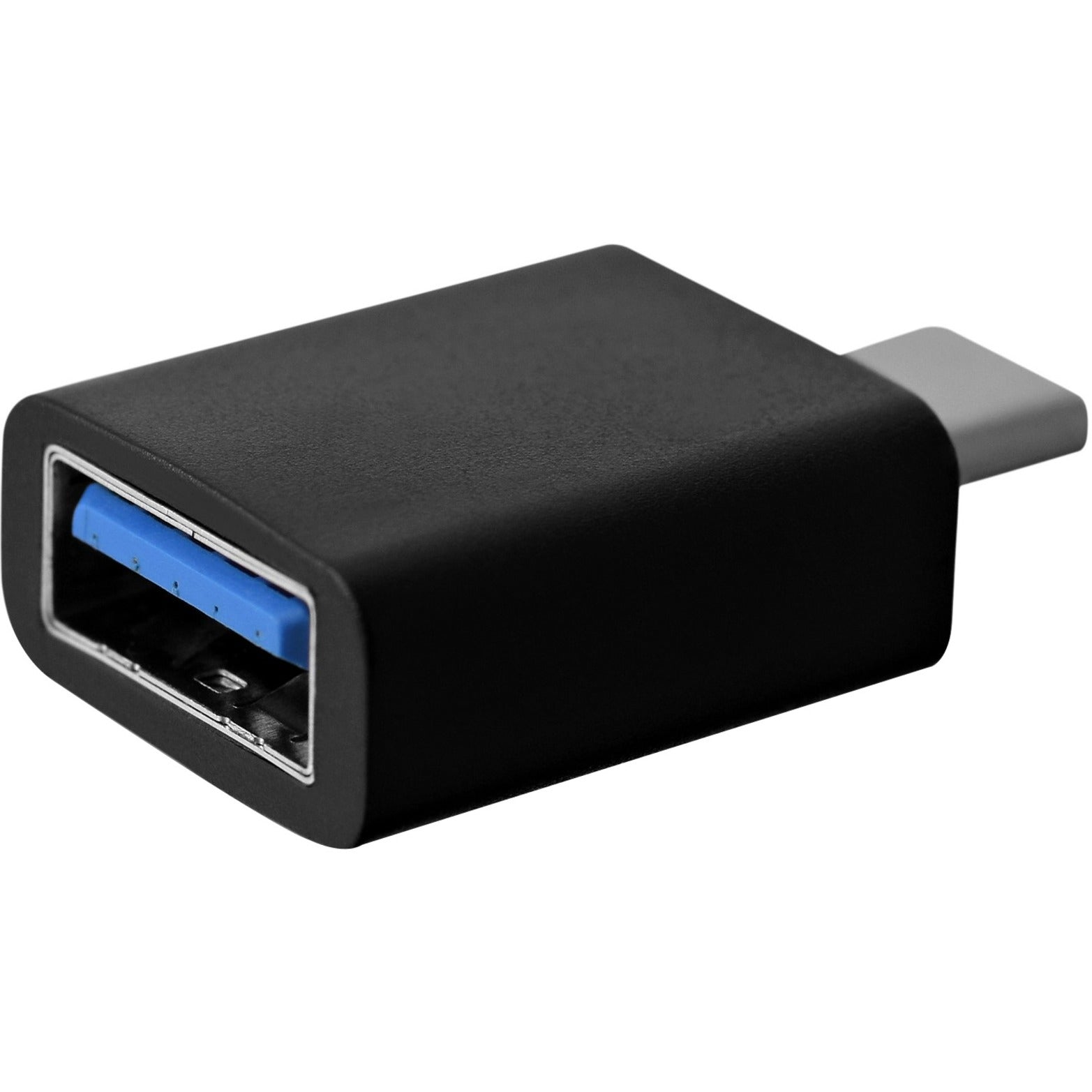 V7 V7U3C2A-BLK-1E Black USB Adapter USB-C Male to USB 3.1 Female, Plug and Play, Corrosion Resistance, Strain Relief