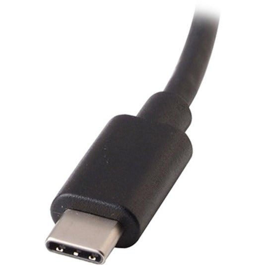 Close-up view of the USB-C male connector on V7 adapter