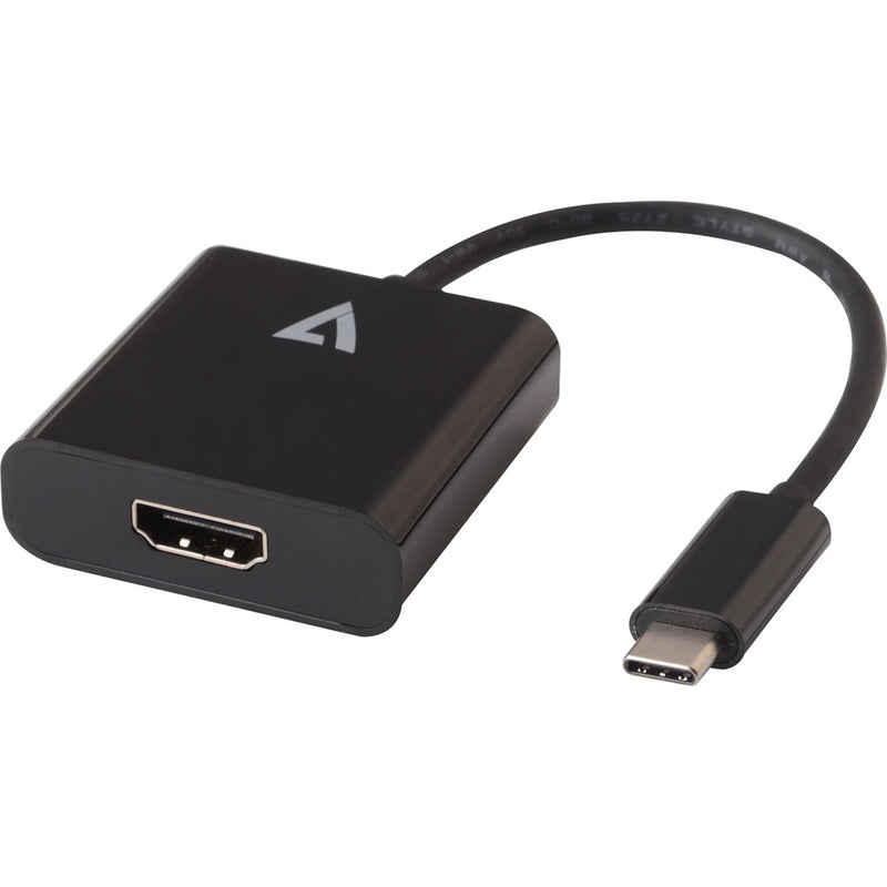 Full view of V7 USB-C to HDMI adapter showing compact design