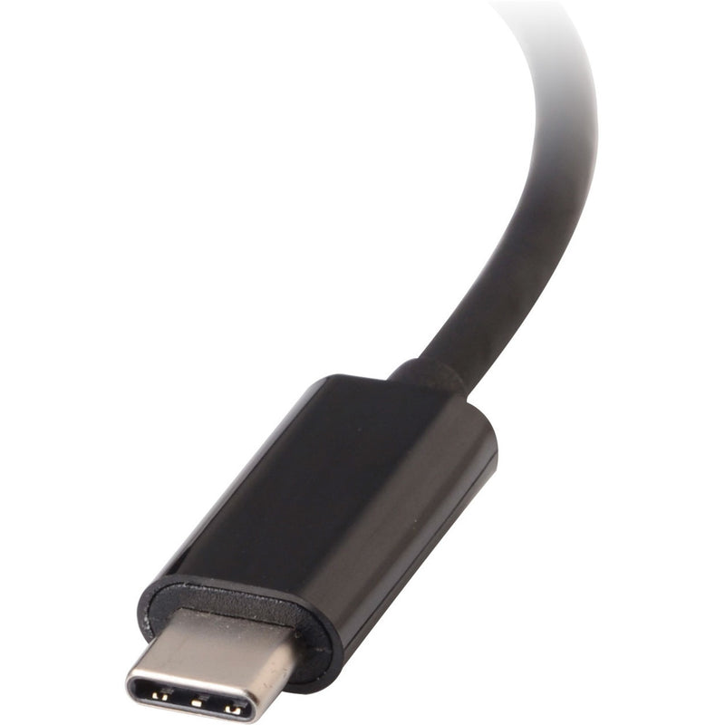 Close-up view of the USB-C male connector on V7 adapter