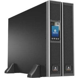 Liebert GXT5 10kVA UPS system in tower configuration with mesh-pattern side panels and blue LCD display interface