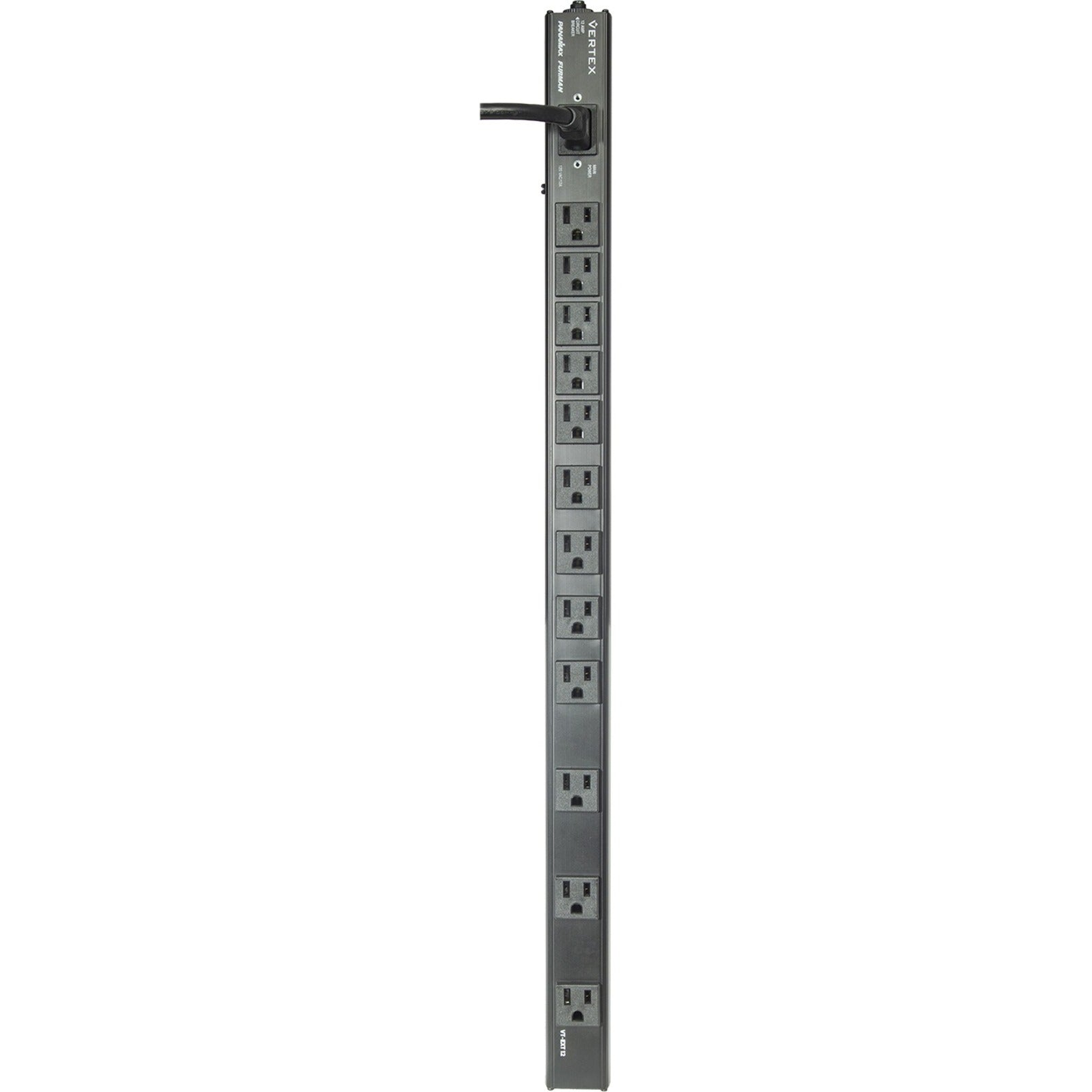 Panamax VT-EXT12 Power Strip, 12 AC Power Outlets, 10 ft Cord Length, Rack-mountable