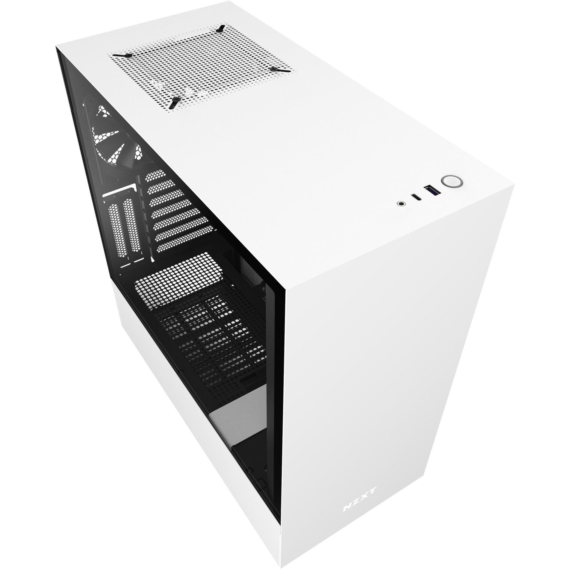 NZXT CA-H510I-W1 Compact Mid-Tower with Lighting and Fan Control, Gaming Computer Case, Matte White