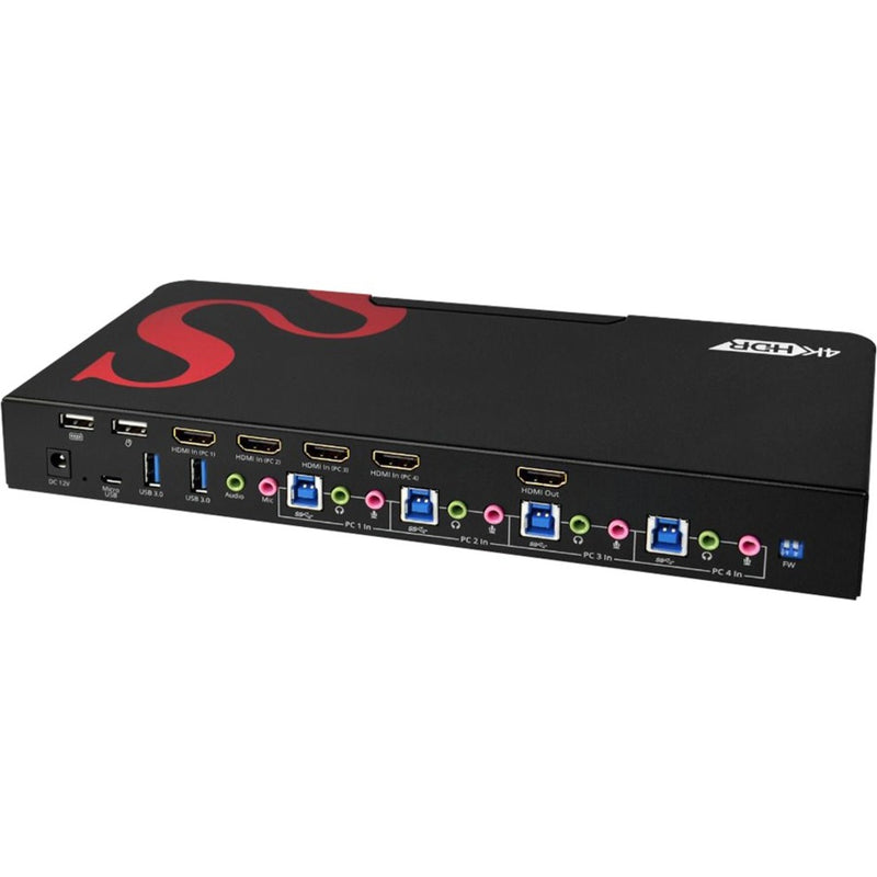 Side angle view of SIIG KVM switch showing port arrangement and profile