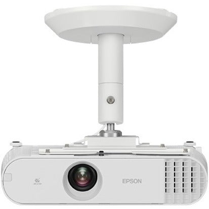 Ceiling-mounted view of Epson PowerLite U50 projector with mounting bracket