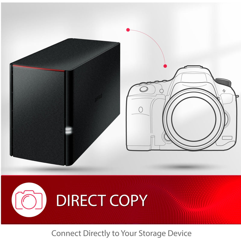 Diagram showing direct connection between camera and LinkStation storage