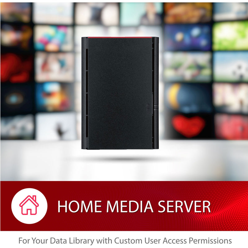 Buffalo LinkStation showcased as media server with content library interface