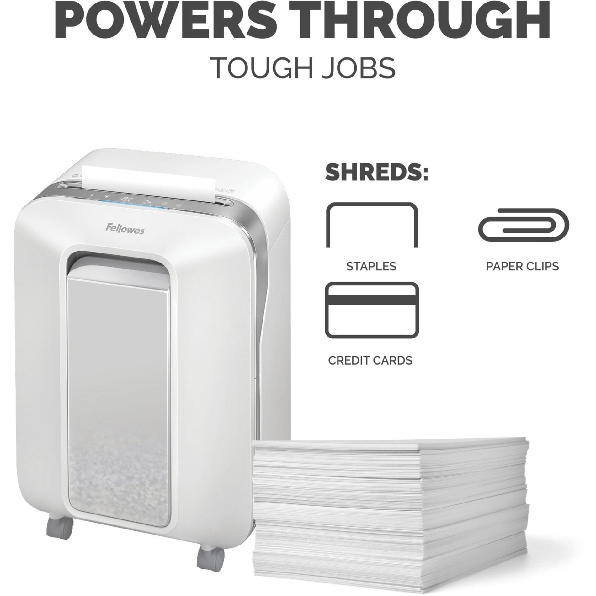 品牌名称：Fellowes  Fellowes 5015101 Powershred LX200 Microcut Shredder 12-Sheet Capacity 6 Gallon Wastebin  微型切碎机，12页容量，6加仑废纸筐