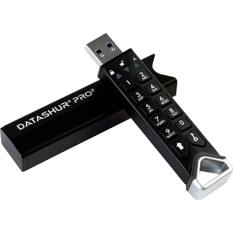 datAshur PRO2 USB flash drive showing alphanumeric keypad and USB connector