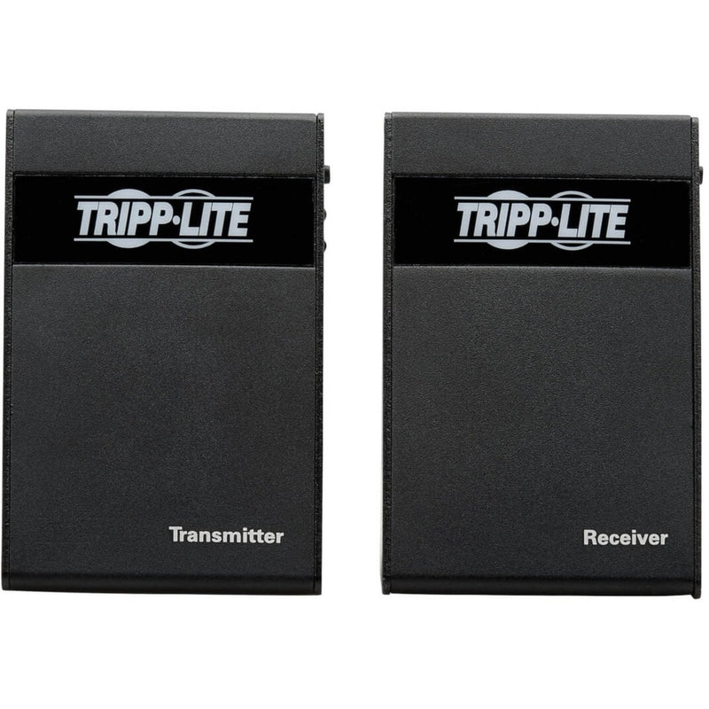 Front view of Tripp Lite B127-1A1-WHD1 wireless HDMI transmitter and receiver units showing branded design