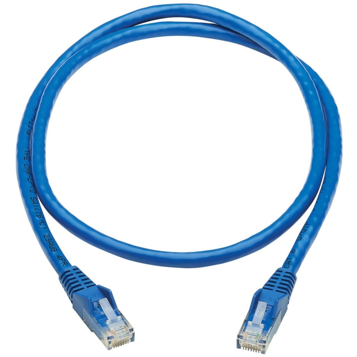 Full length view of 3-foot blue Cat6 patch cable with snagless connectors on both ends-alternate-image2