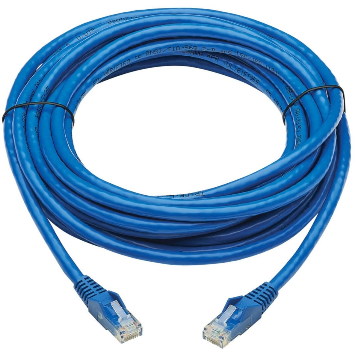 Full length view of 20-foot blue Cat6 network cable with RJ45 connectors on both ends-alternate-image2