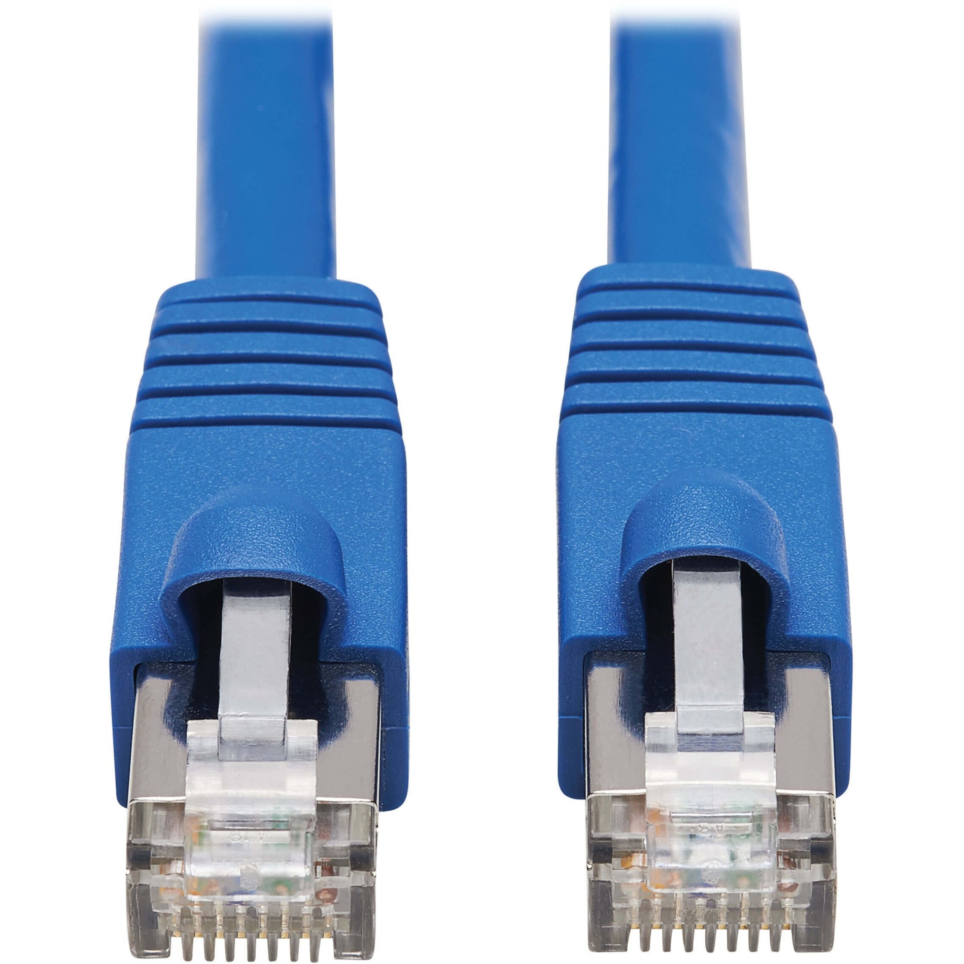 Detailed view of blue snagless boots on RJ45 connectors showing protective design-alternate-image4