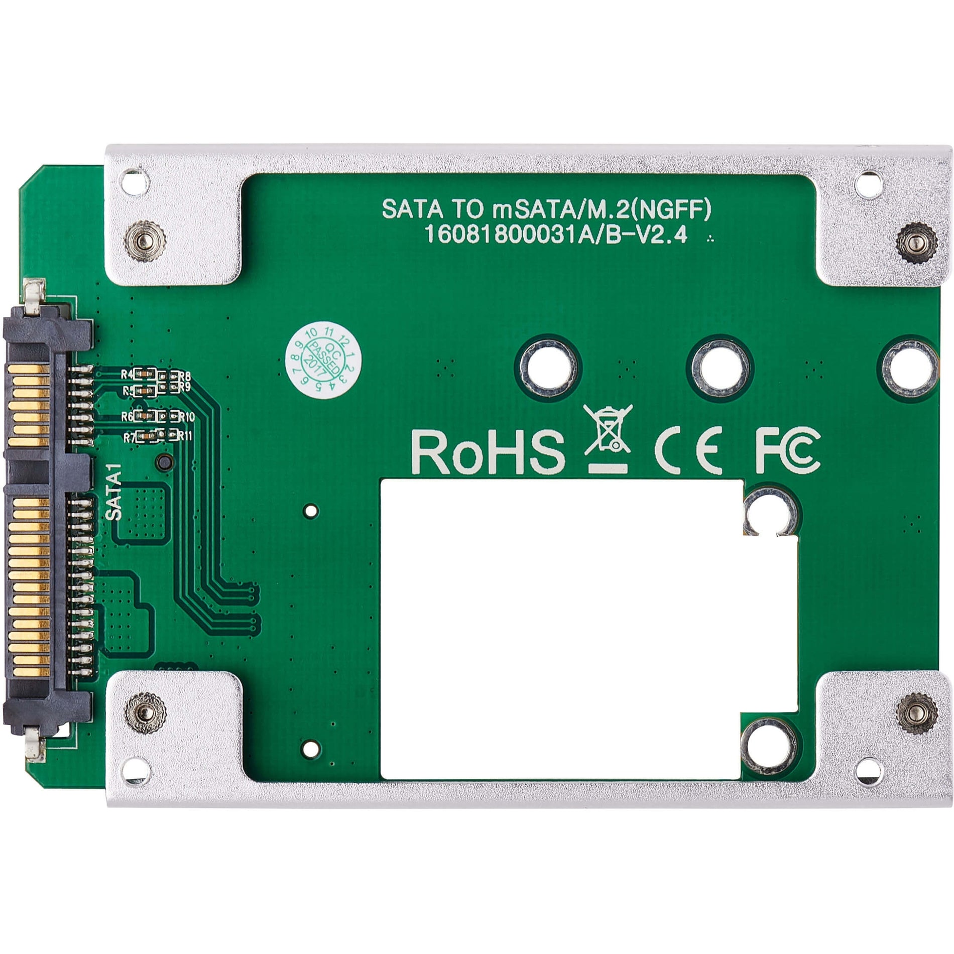 Reverse view of M.2 adapter showing certification markings and circuit design-alternate-image2