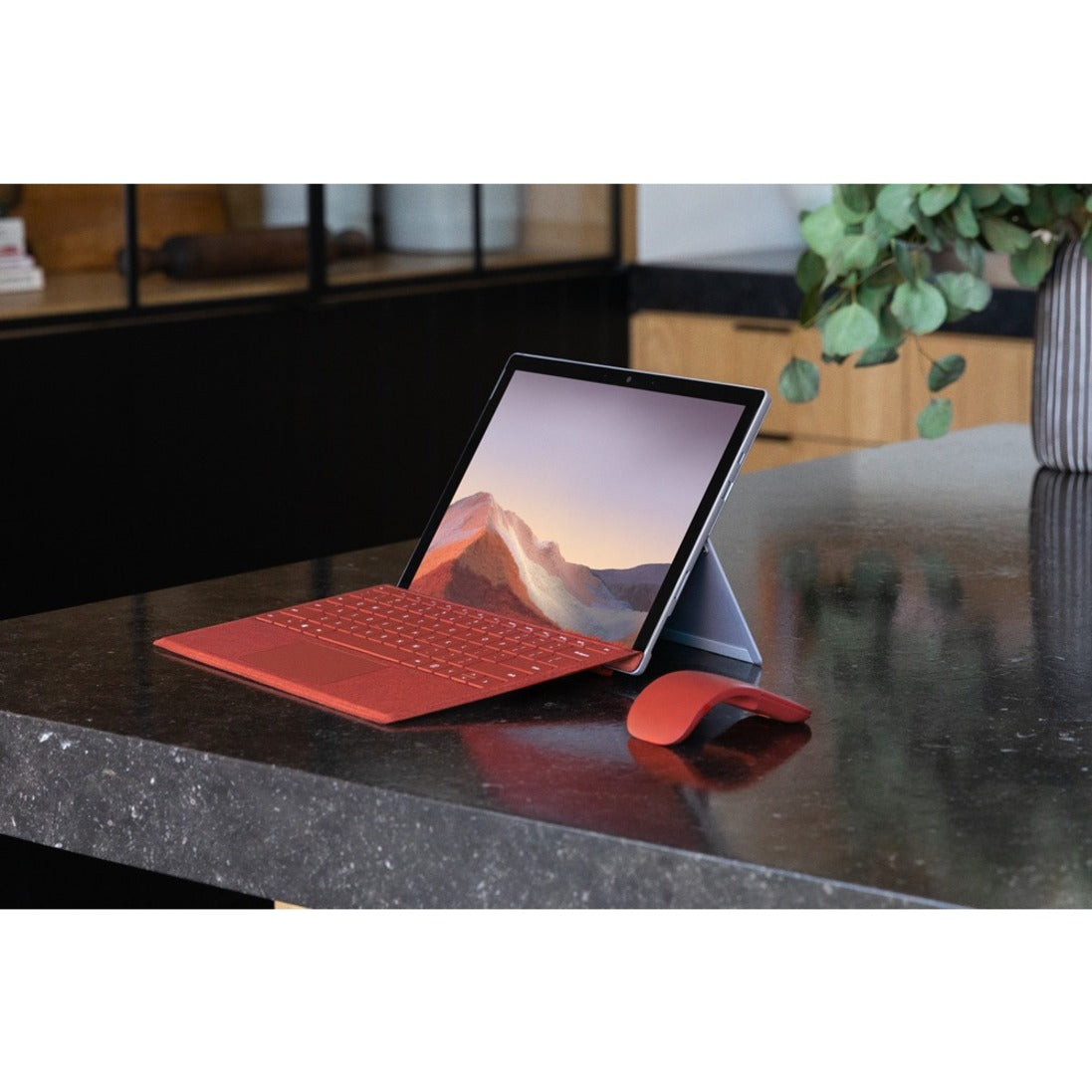 Surface Pro 7 with Type Cover and Surface Mouse on desk-alternate-image15