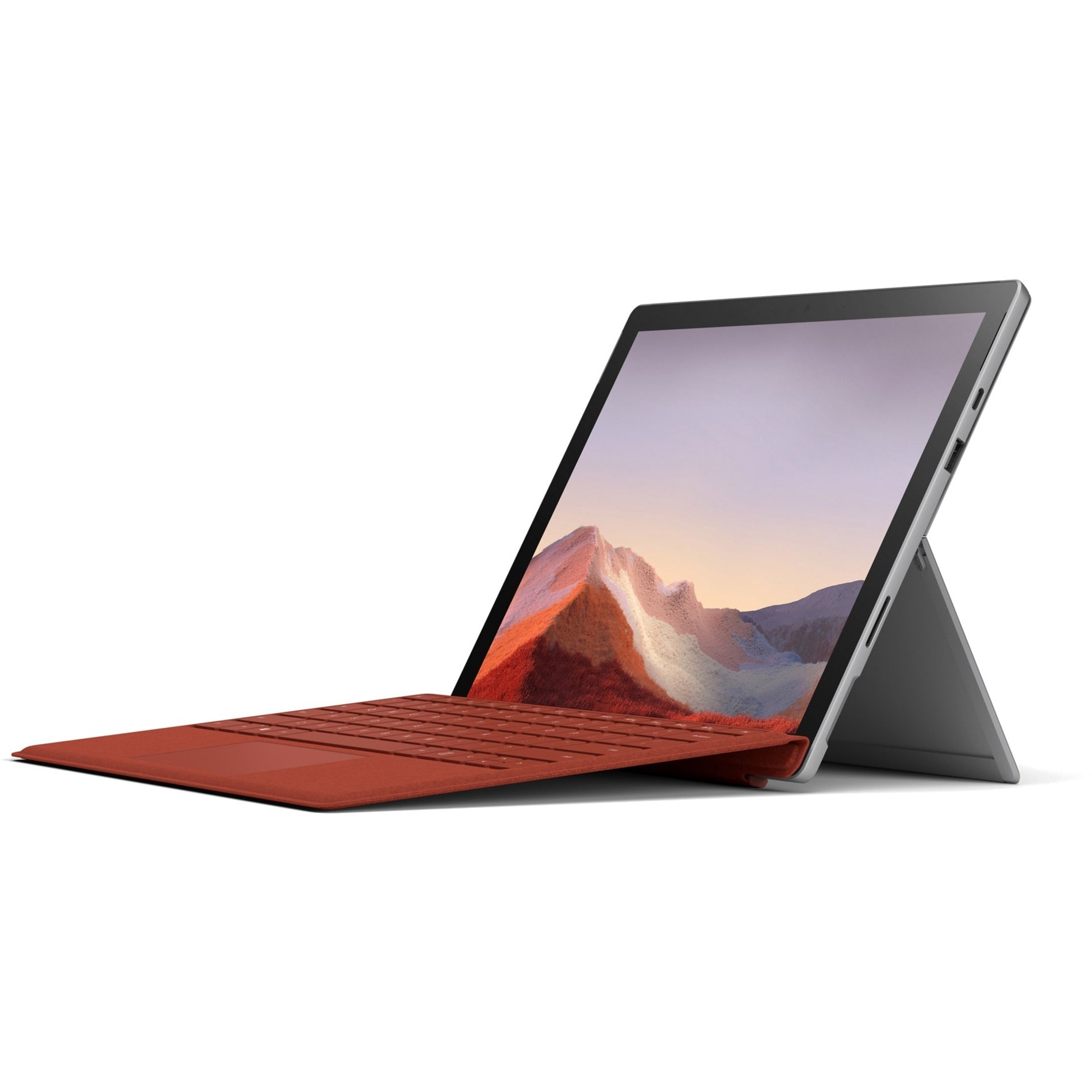 Surface Pro 7 with red Type Cover attached-alternate-image6