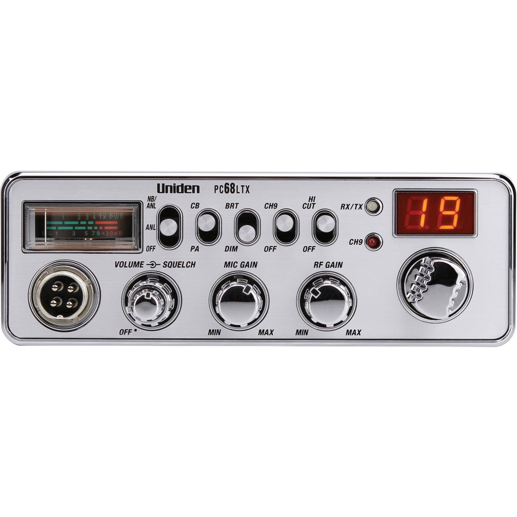 Uniden PC68LTX 40-Channel Trucker's CB Radio, LED Display, Public Address Capability, RF Gain