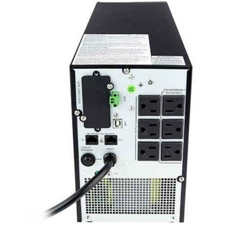 Detailed view of Liebert PSI5 UPS rear panel interface connections