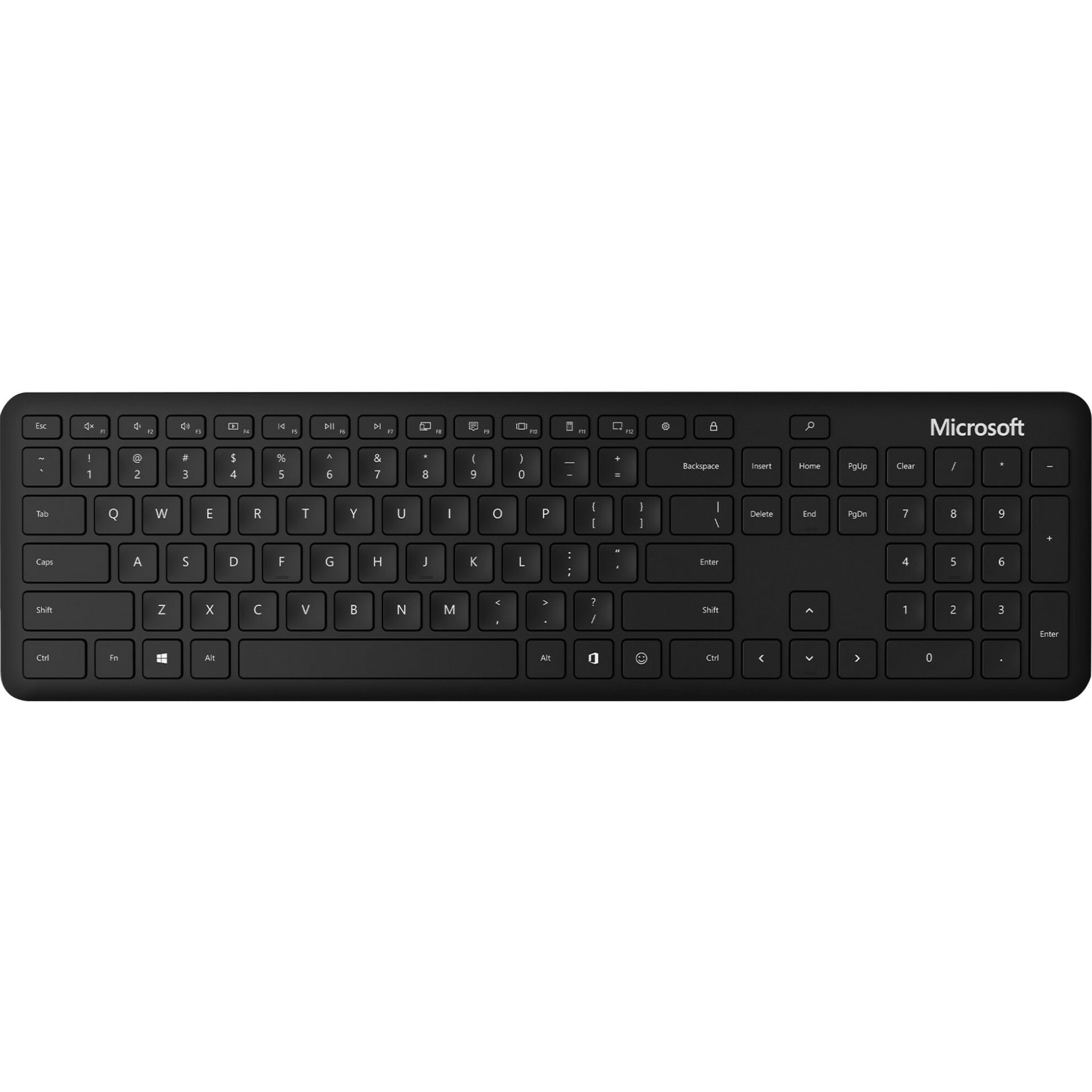 Microsoft QSZ-00001 Bluetooth Keyboard, Wireless 2.4 GHz, Emoji, MS Office, Search, English