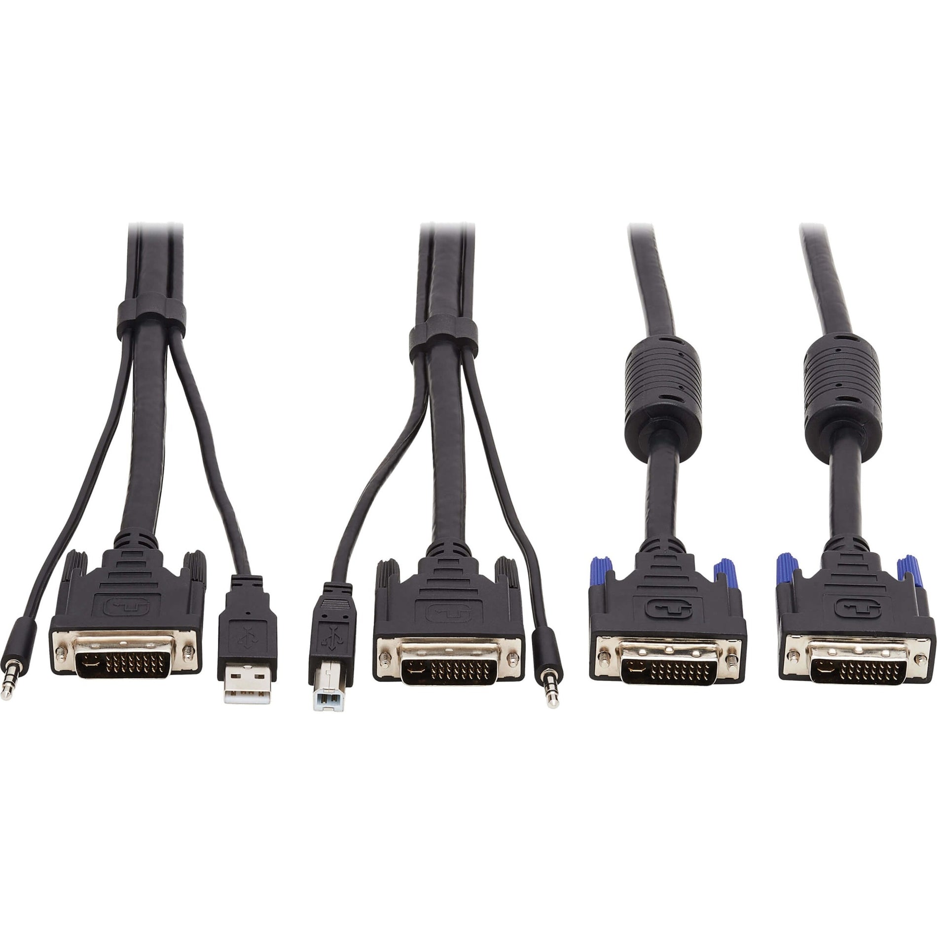 Tripp Lite P784-006-DV KVM Cable, 6 ft, Plug & Play, 480 Mbit/s, 2560 x 1600, DVI-I (Dual-Link) Digital Video, USB 2.0 Type A/B, Stereo Audio, Lifetime Warranty