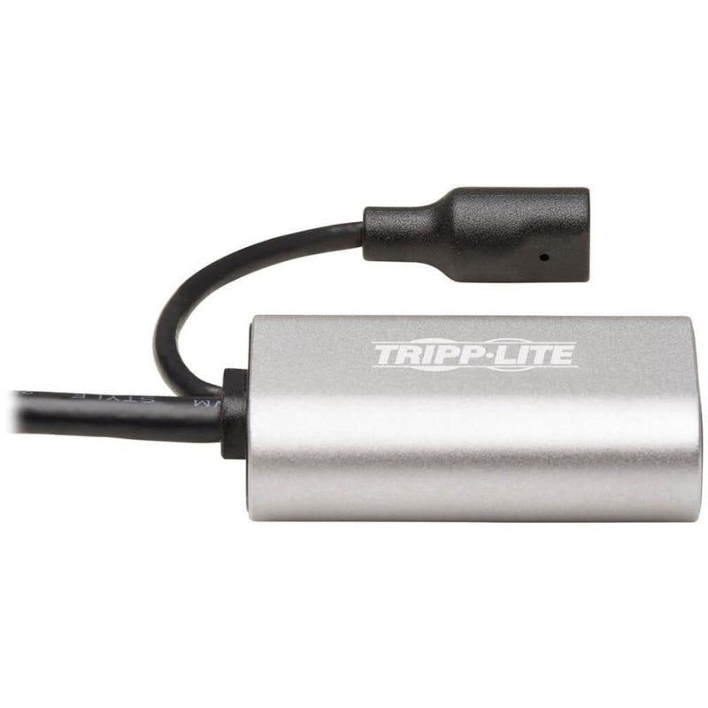 Detail of Tripp Lite branded signal booster unit showing aluminum construction